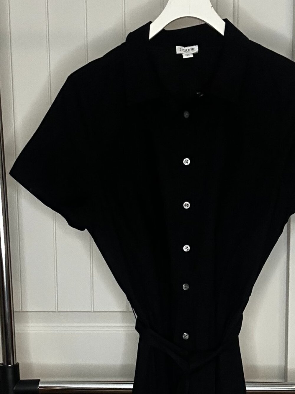 J.Crew Black Button-Front Midi Dress | size 8
